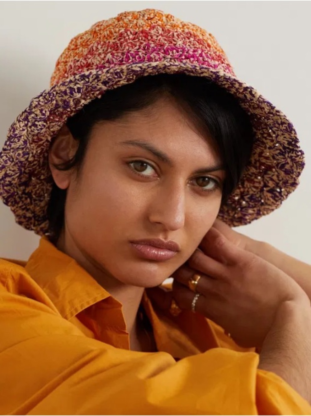 Isabel Marant Positano Crocheted Raffia Bucket Hat NWOT